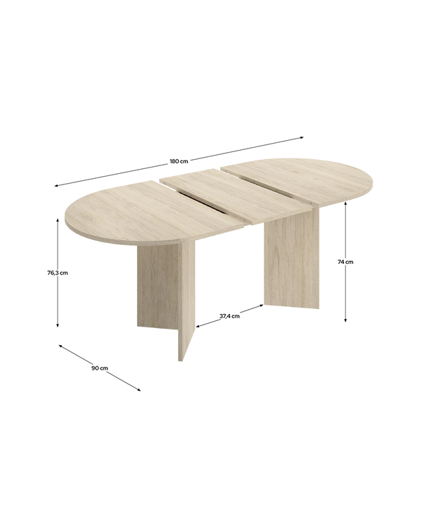 Mesa de jantar oval extensível Bari