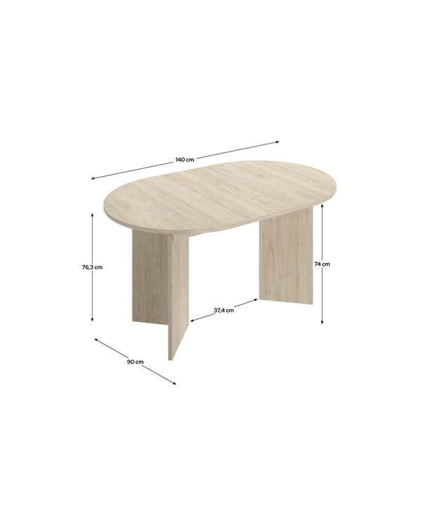Mesa de jantar oval extensível Bari