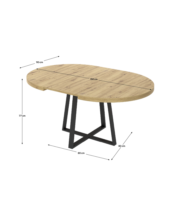 Mesa de Jantar Redonda Extensível Duna