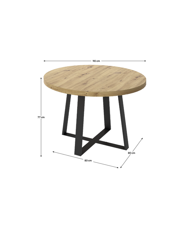 Mesa de Jantar Redonda Extensível Duna