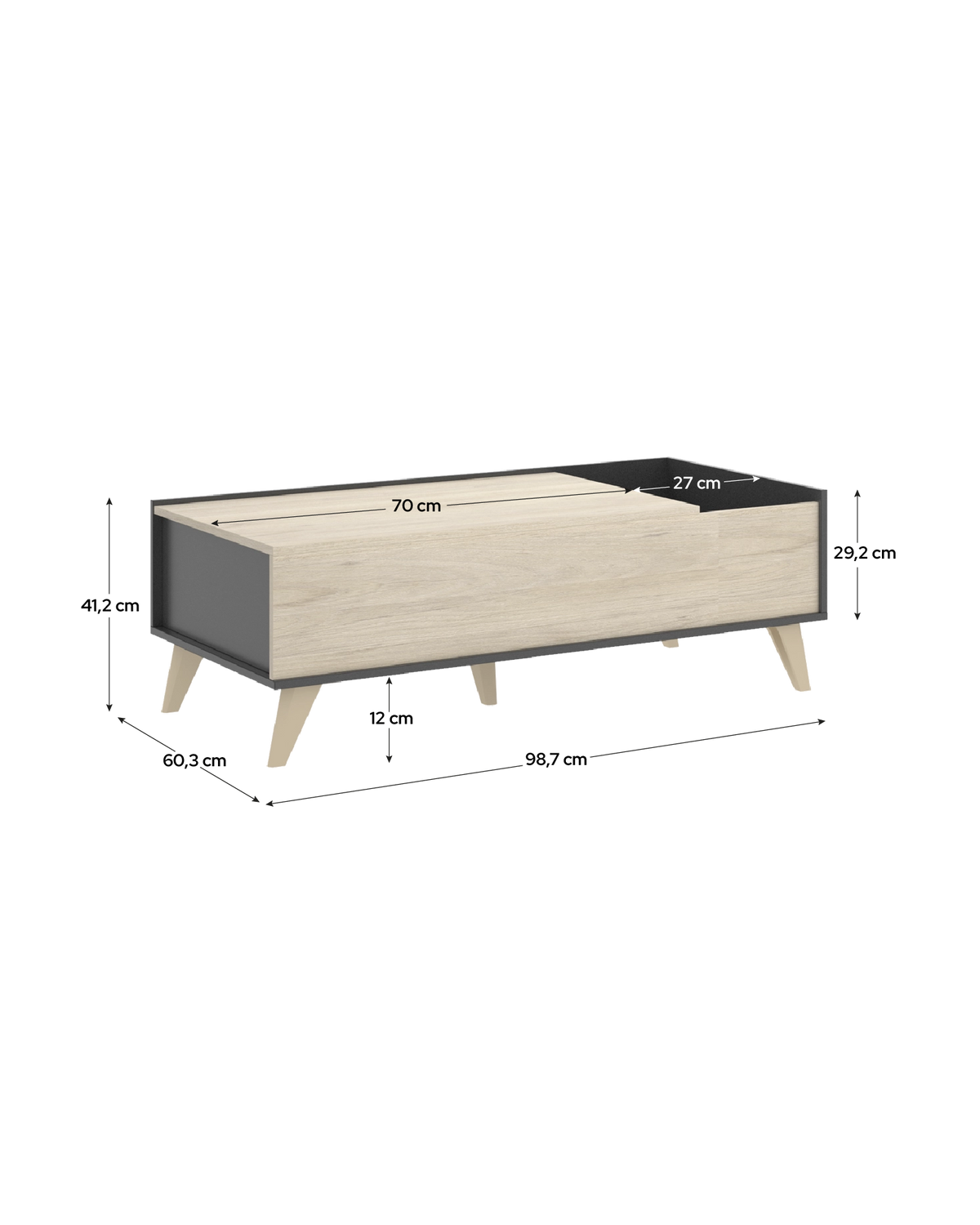 Mesa de Centro Elevatória Ness