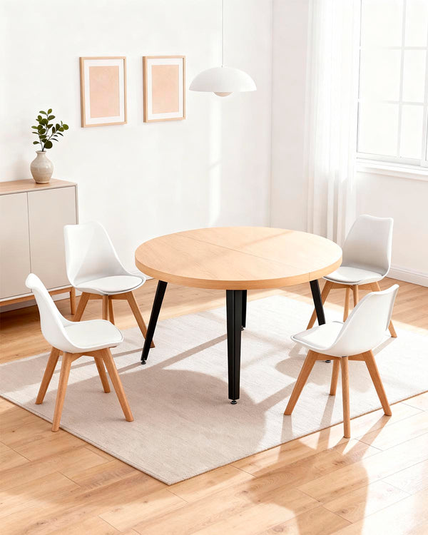 Pacote de mesa extensível Dionne e cadeiras Mavis