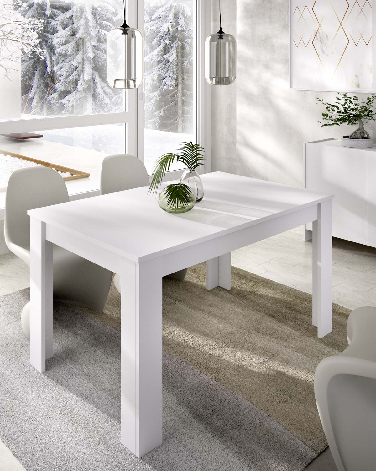 Mesa de refeição retangular extensível Dine