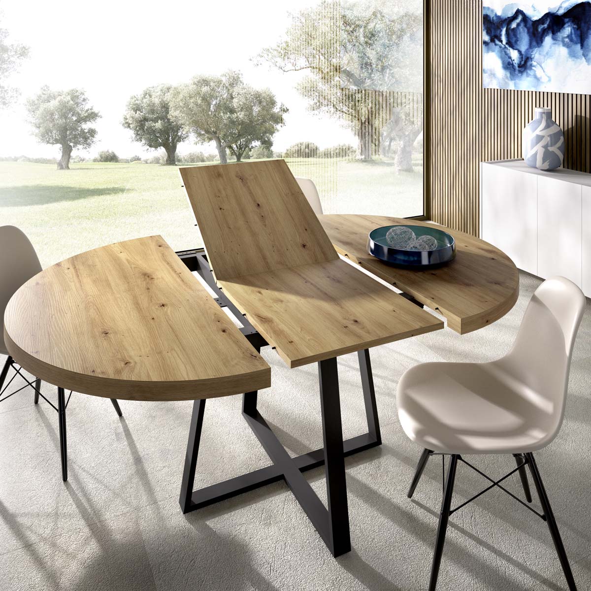 Mesa de Jantar Redonda Extensível Duna