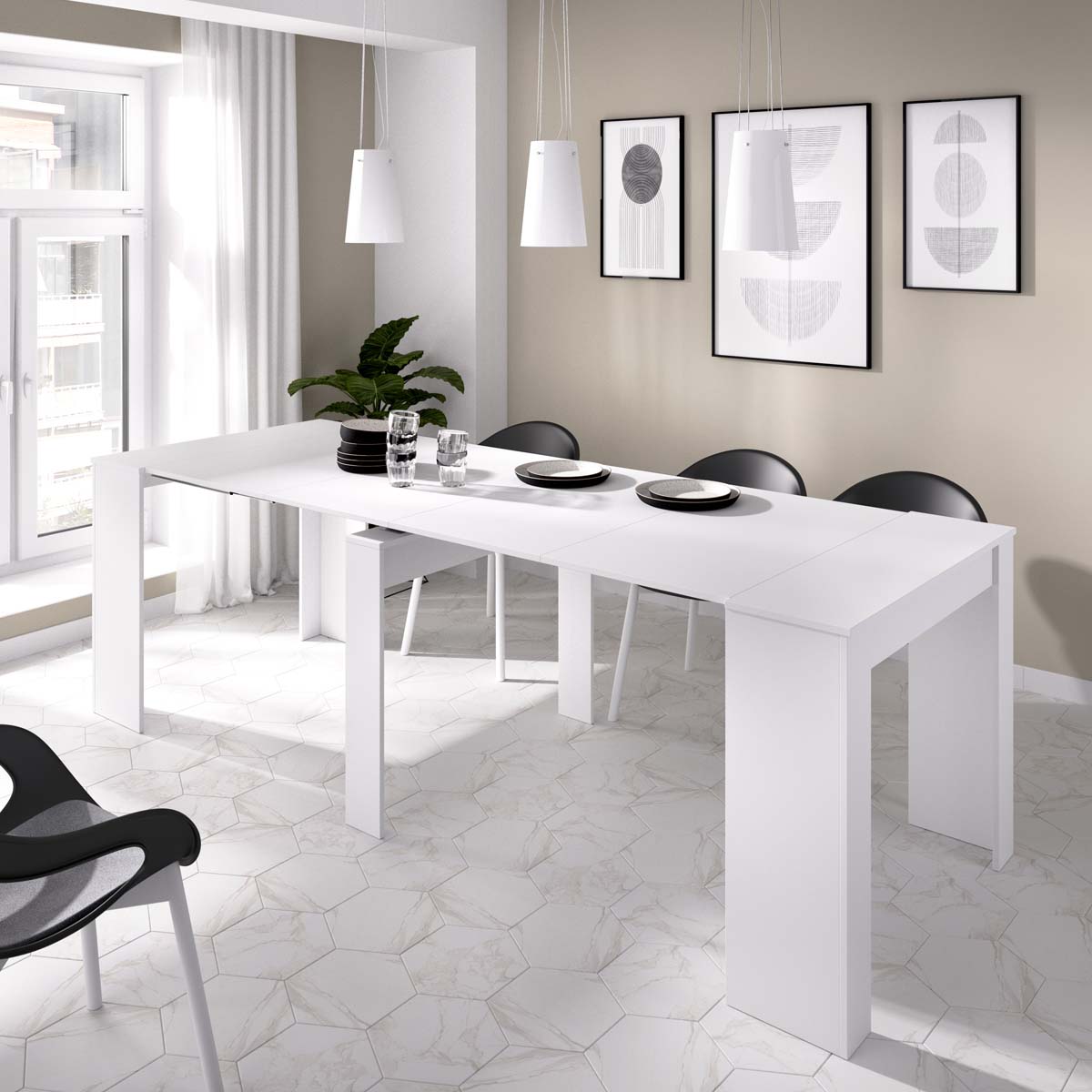 Mesa de sala de jantar/consola extensível Kiona