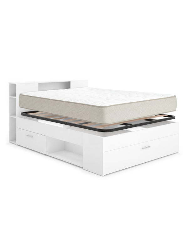 Pack de poupança para casal Cama Lanka com cabeceira, Colchão Nova Plus e Estrado de 135 x 190 cm