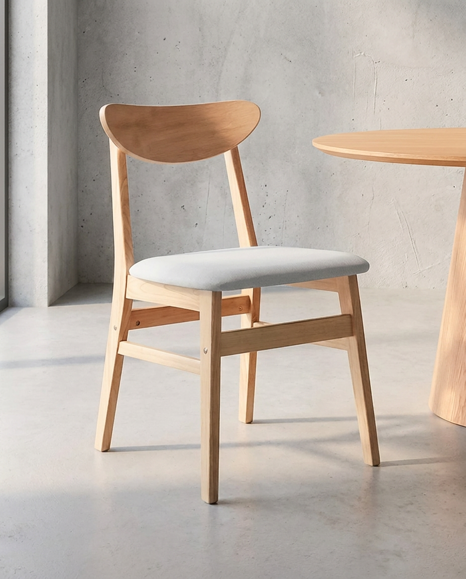 Conjunto de 2 cadeiras de sala de jantar em madeira Tanya