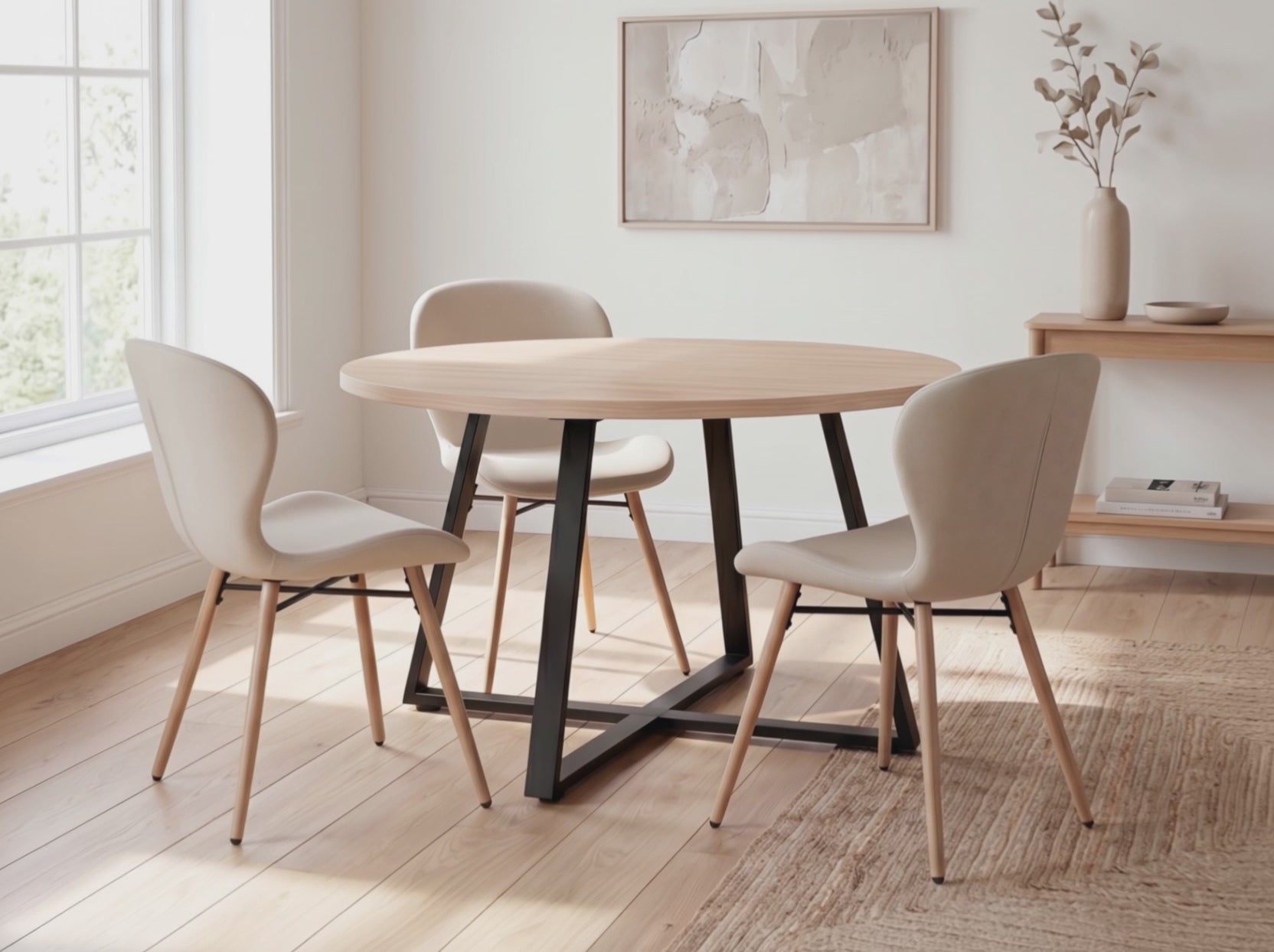 Carregar vídeo: Mesa de comedor redonda Extensible Mar